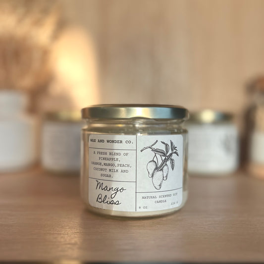 Mango Bliss Soy candle - 8 oz glass jar