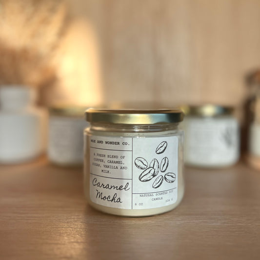 Caramel Mocha Soy candle - 8 oz glass jar