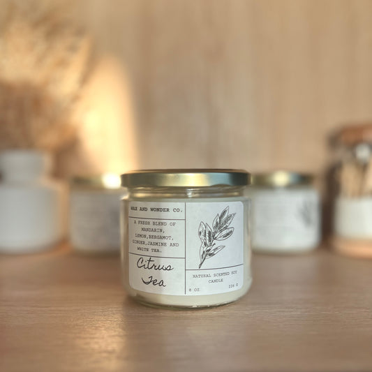 Citrus Tea  soy candle - 8 oz glass jar